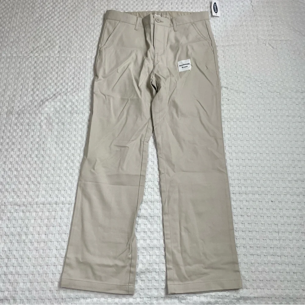 Old Navy Uniform Pants 10 Plus Boys NWT Straight Flex Reinforced Knees Adj Waist
